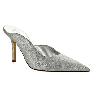 Gia Borghini Women's Abella Glitter Pointed Toe Heel Mules Size 37 IT MSRP $550